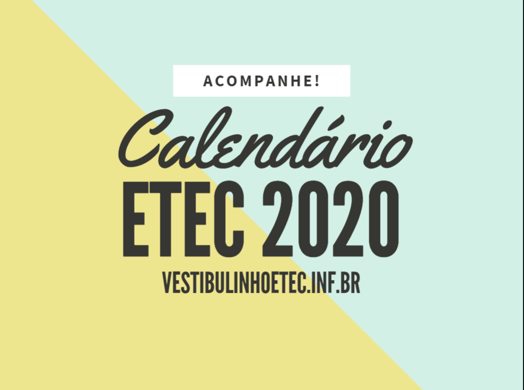 Calendário ETEC 2020