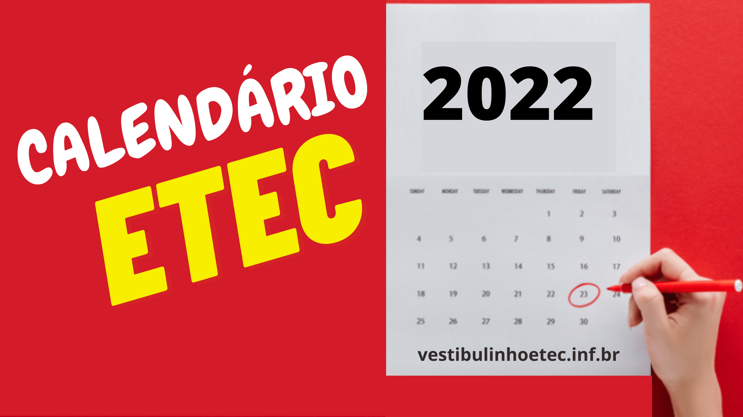 Calendário ETEC 2022
